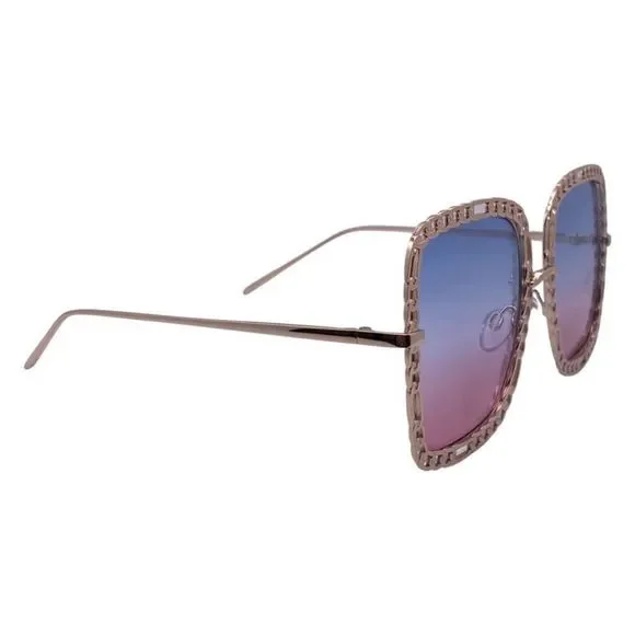 Purple/Pink Chain Accented Ladies Sunglasses
