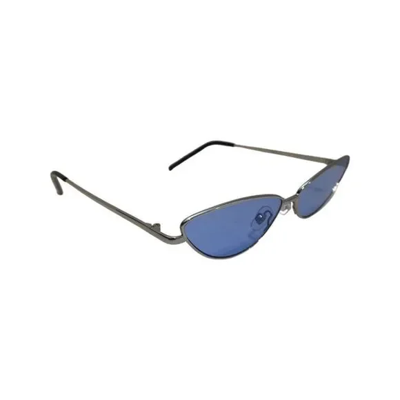 Blue Slim Cateye Sunglasses