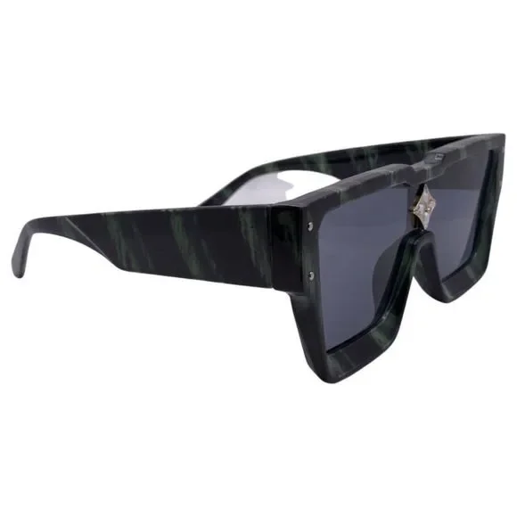 6156 | Square Single Piece Lens Sunglasses with Accents