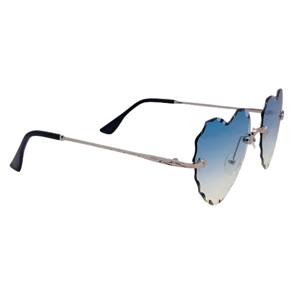 Green/Yellow Rimless Heart Sunglasses