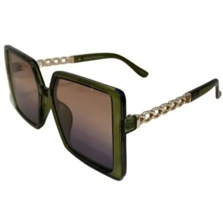 Green Ladies Sunglasses with Metal Accented Arms