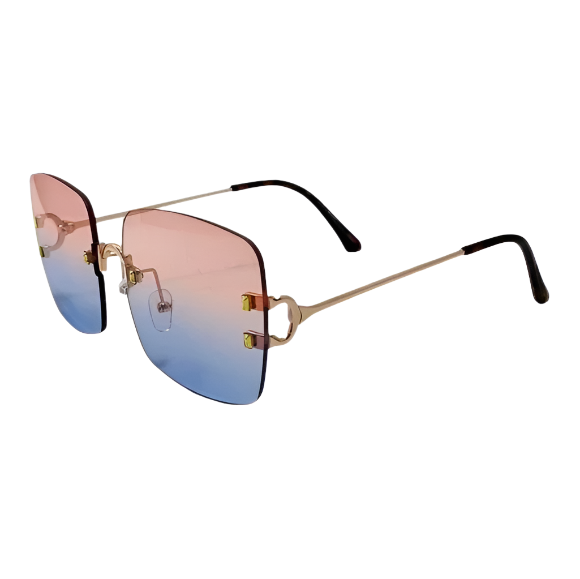 6107 | Rimless Square Two Tone Sunglasses