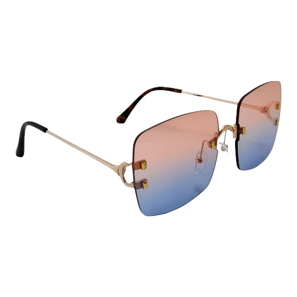 6107 | Rimless Square Two Tone Sunglasses