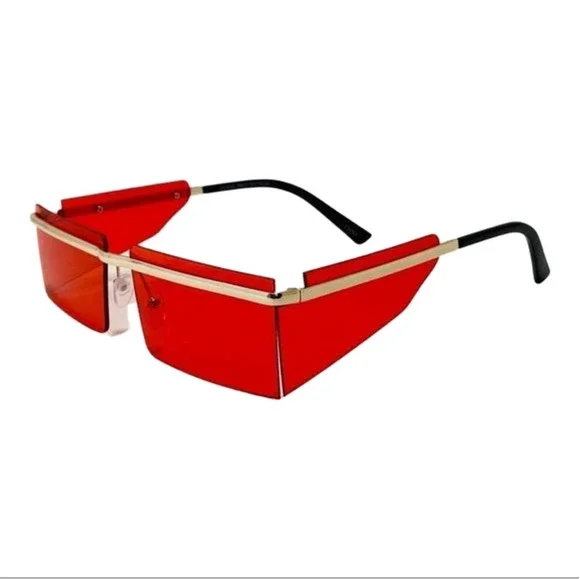 6113 | Rimless Rectangle Sunglasses with Side Blinders (CLEARANCE)