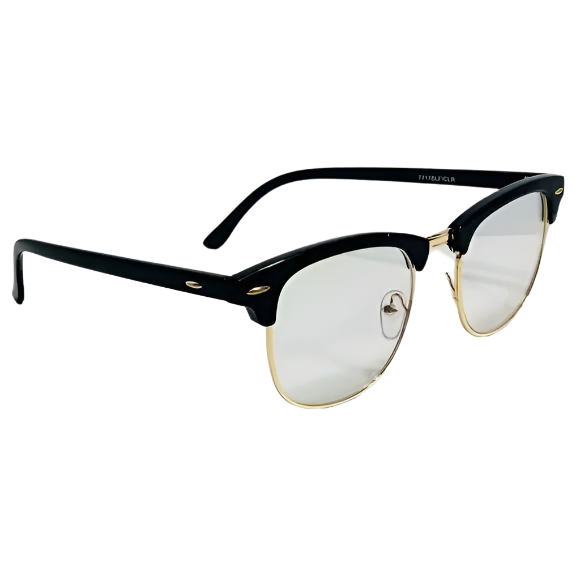 6096 | Clear Lens Half Frame Blue Light Glasses - Non-Prescription