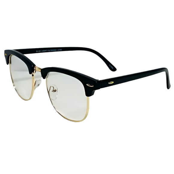 6096 | Clear Lens Half Frame Blue Light Glasses - Non-Prescription