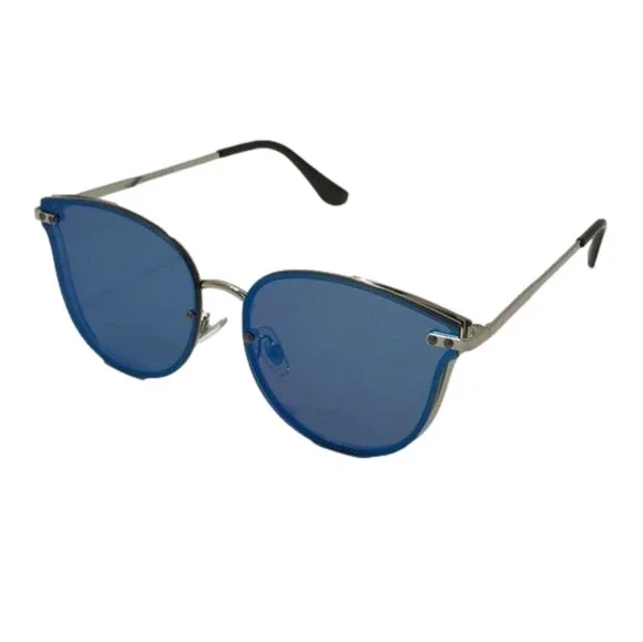 9188 (C) | Rimless Lens Mirrored Cateye Sunglasses