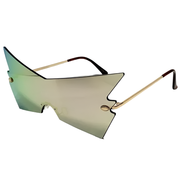 Rose Gold Mirror Lens Shield Sunglasses