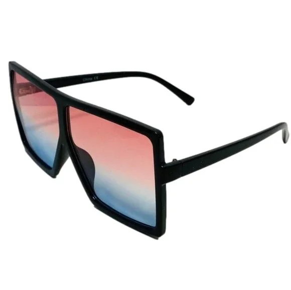 Red/Blue Large Square Sunglasses