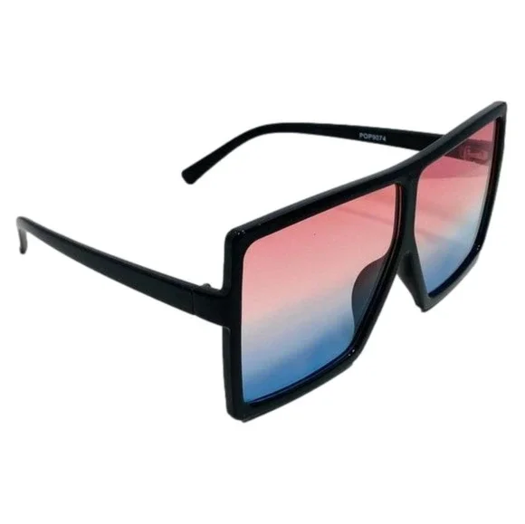 Red/Blue Large Square Sunglasses