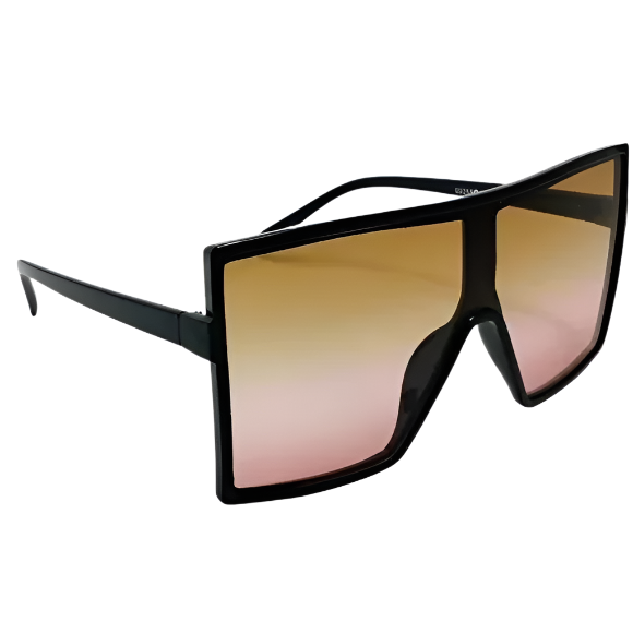 Brown/Red Square Oversize Sunglasses