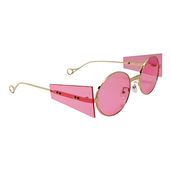 Pink Oval Lens Sunglasses with Side Blinders