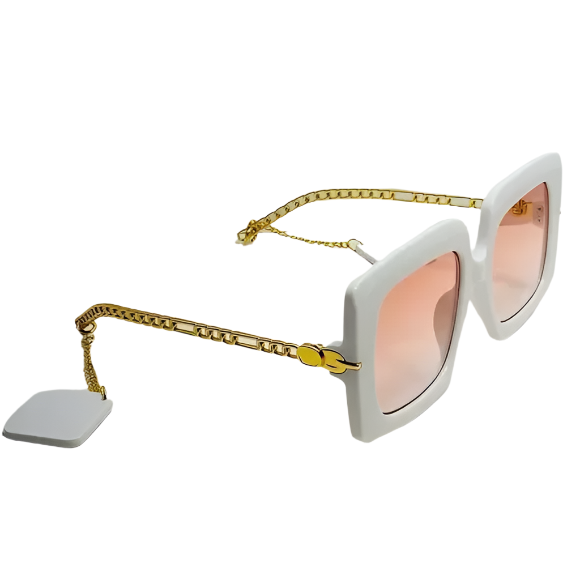 White/Red Lens Ladies Sunglasses