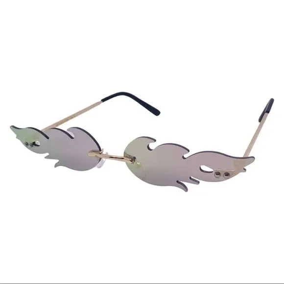 6076 | Mirrored Flame Novelty Sunglasses