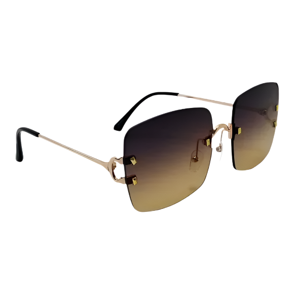 6107 | Rimless Square Two Tone Sunglasses