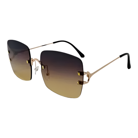 6107 | Rimless Square Two Tone Sunglasses