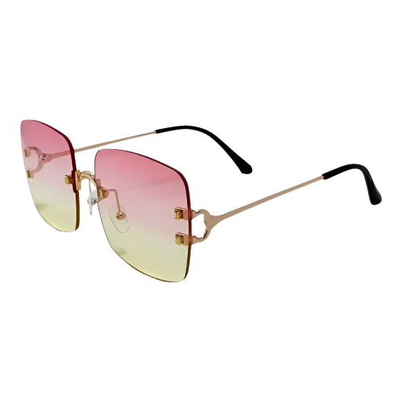6107 | Rimless Square Two Tone Sunglasses