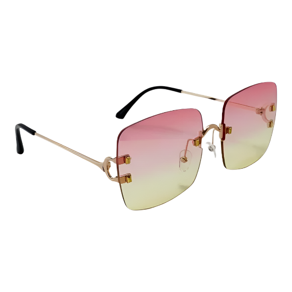 6107 | Rimless Square Two Tone Sunglasses