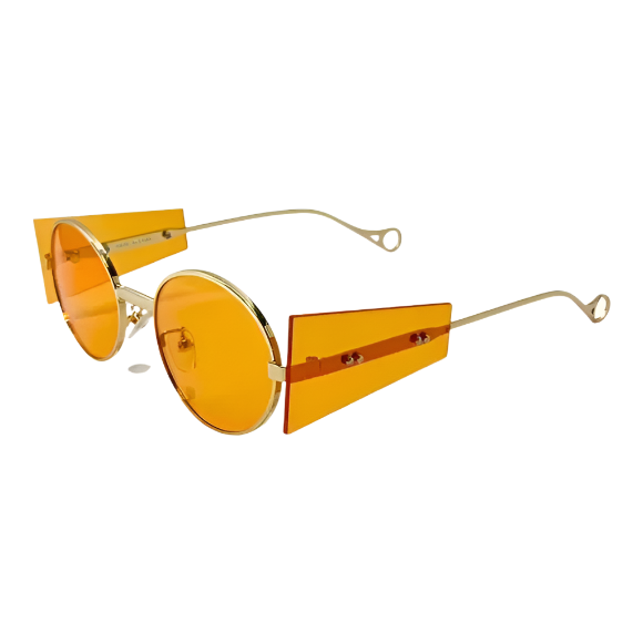 Orange Oval Lens Sunglasses with Side Blinders