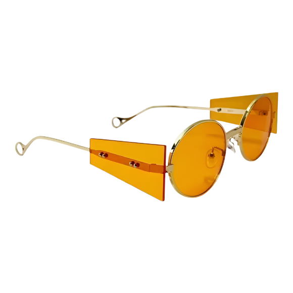 Orange Oval Lens Sunglasses with Side Blinders