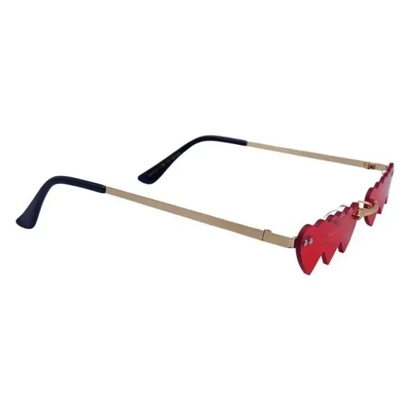 6080 (C) | Triple Heart Rimless Novelty Sunglasses