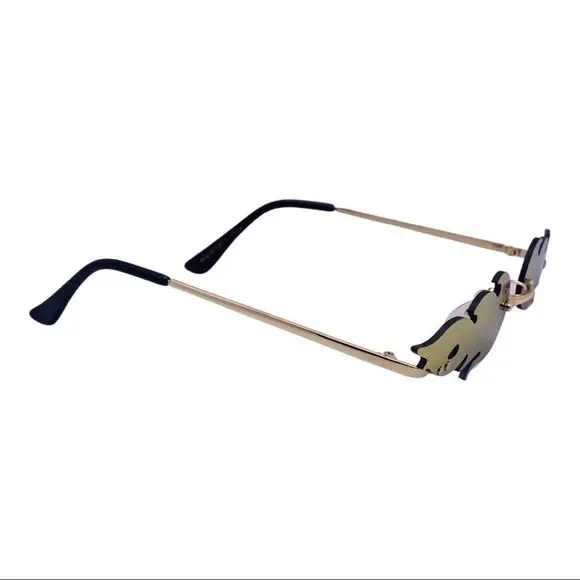 6076 | Mirrored Flame Novelty Sunglasses