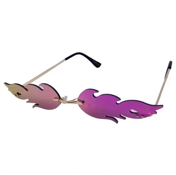 6076 | Mirrored Flame Novelty Sunglasses