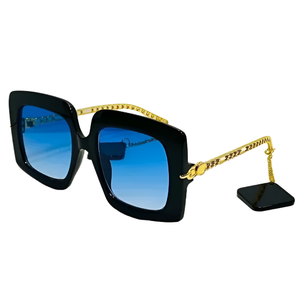 Black/Blue Lens Ladies Sunglasses