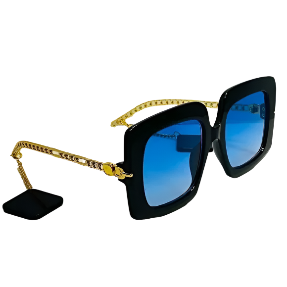Black/Blue Lens Ladies Sunglasses