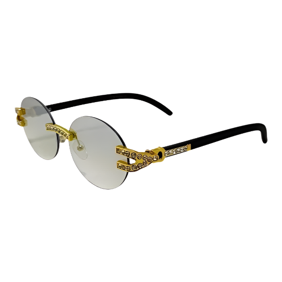 Clear Rimless Oval Sunglasses
