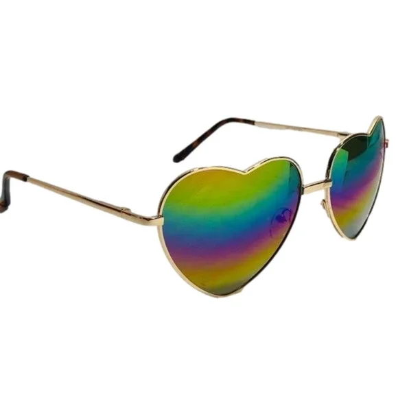 6018 | Rainbow Lens Novelty Heart Sunglasses