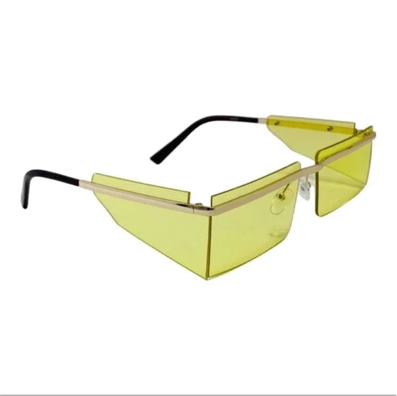 6113 | Rimless Rectangle Sunglasses with Side Blinders (CLEARANCE)