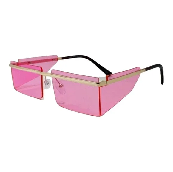 6113 | Rimless Rectangle Sunglasses with Side Blinders (CLEARANCE)