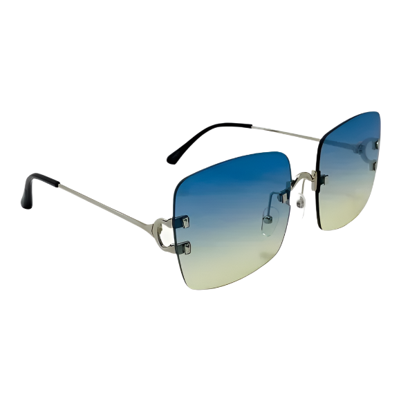 6107 | Rimless Square Two Tone Sunglasses