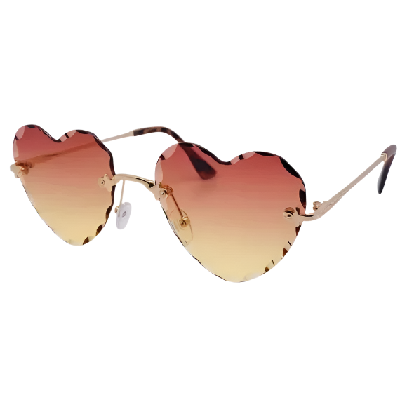 Sunset Rimless Heart Sunglasses