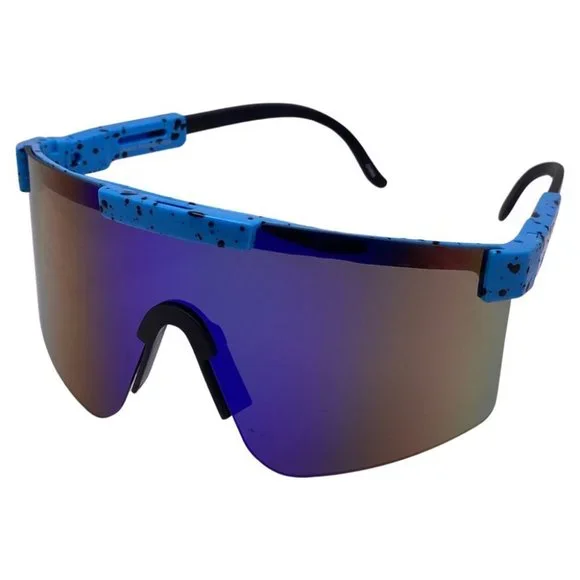 6161 | Sport Wrap Sunglasses with Mirrored Shield Lens