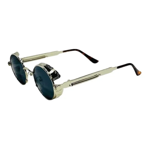 6094 | Round Steampunk Sunglasses with Spring Accents