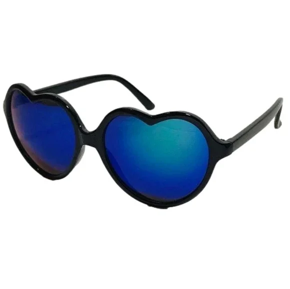 9114 | Novelty Heart Sunglasses with Mirrored Lenses
