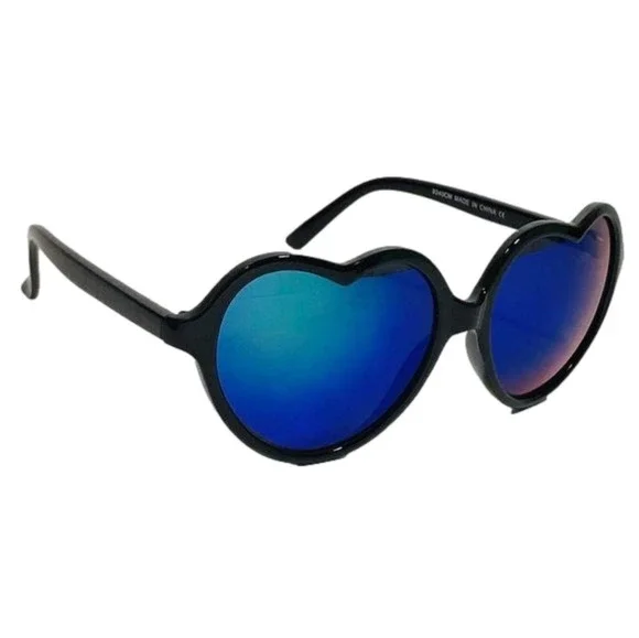 9114 | Novelty Heart Sunglasses with Mirrored Lenses