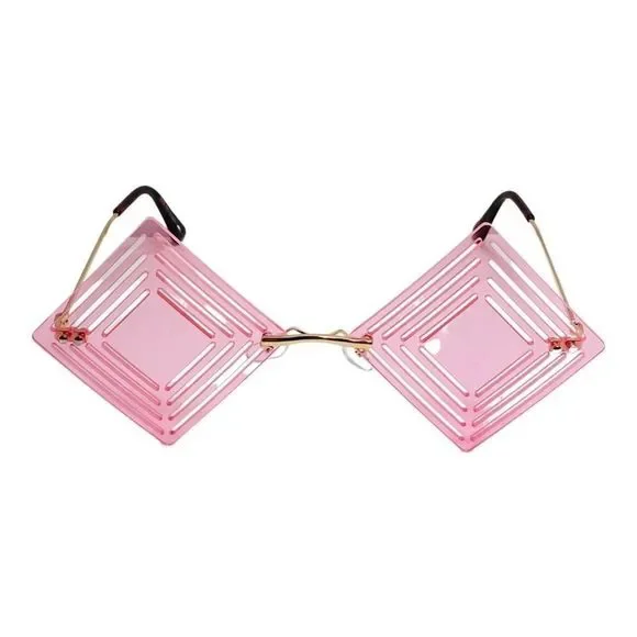 Pink Square Novelty Sunglasses
