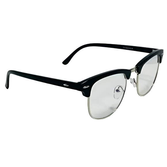 6096 | Clear Lens Half Frame Blue Light Glasses - Non-Prescription