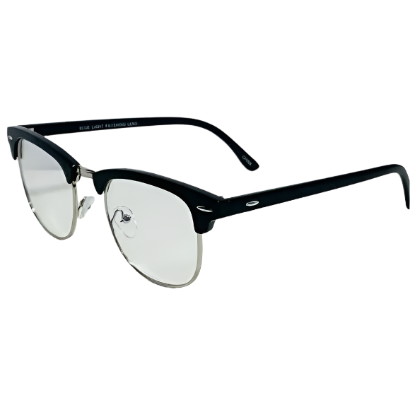 6096 | Clear Lens Half Frame Blue Light Glasses - Non-Prescription
