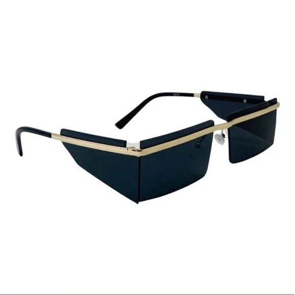 6113 | Rimless Rectangle Sunglasses with Side Blinders (CLEARANCE)