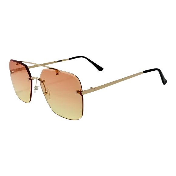 Sunset Two Tone Square Rimless Sunglasses