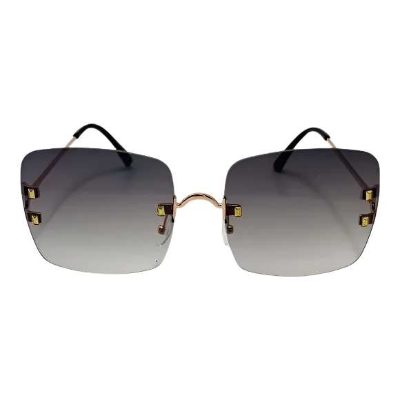 Black Rimless Square Sunglasses