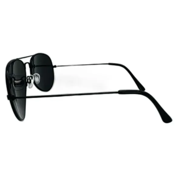 Black sunglasses with a white background