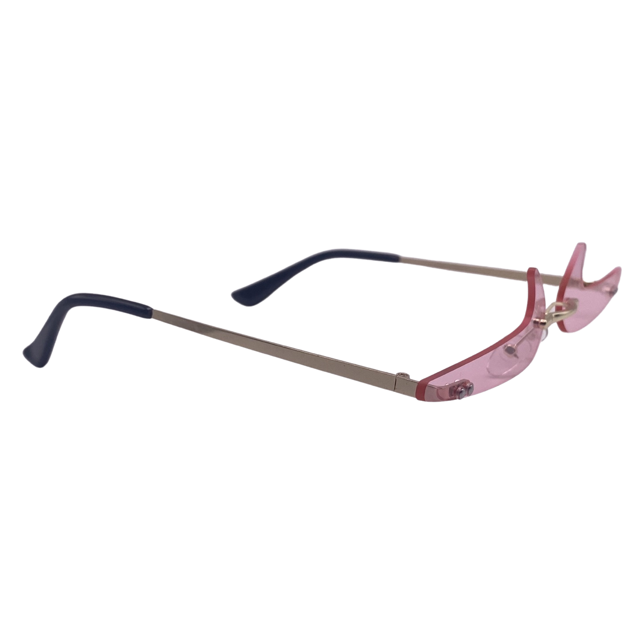 (C) 6170 | Backward Checkmark Novelty Rimless Sunglasses