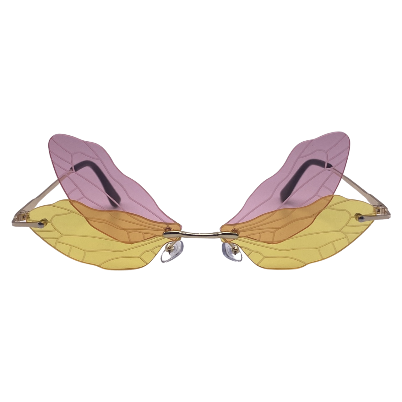 Pink/Yellow Dragonfly Novelty Sunglasses