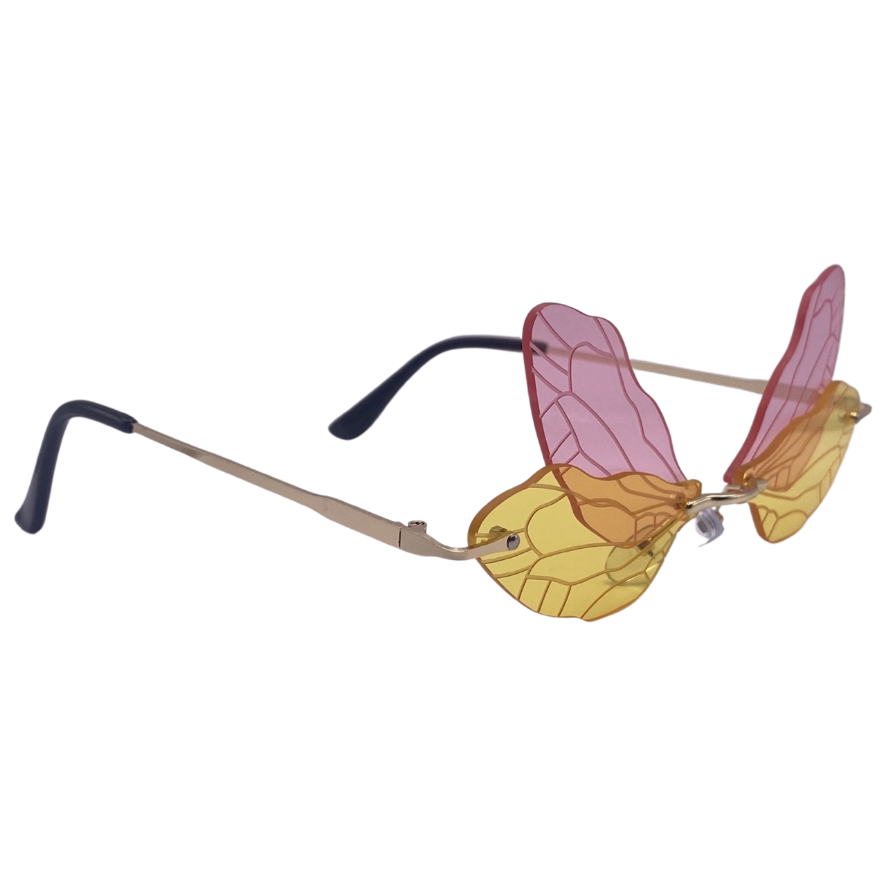 Pink/Yellow Dragonfly Novelty Sunglasses