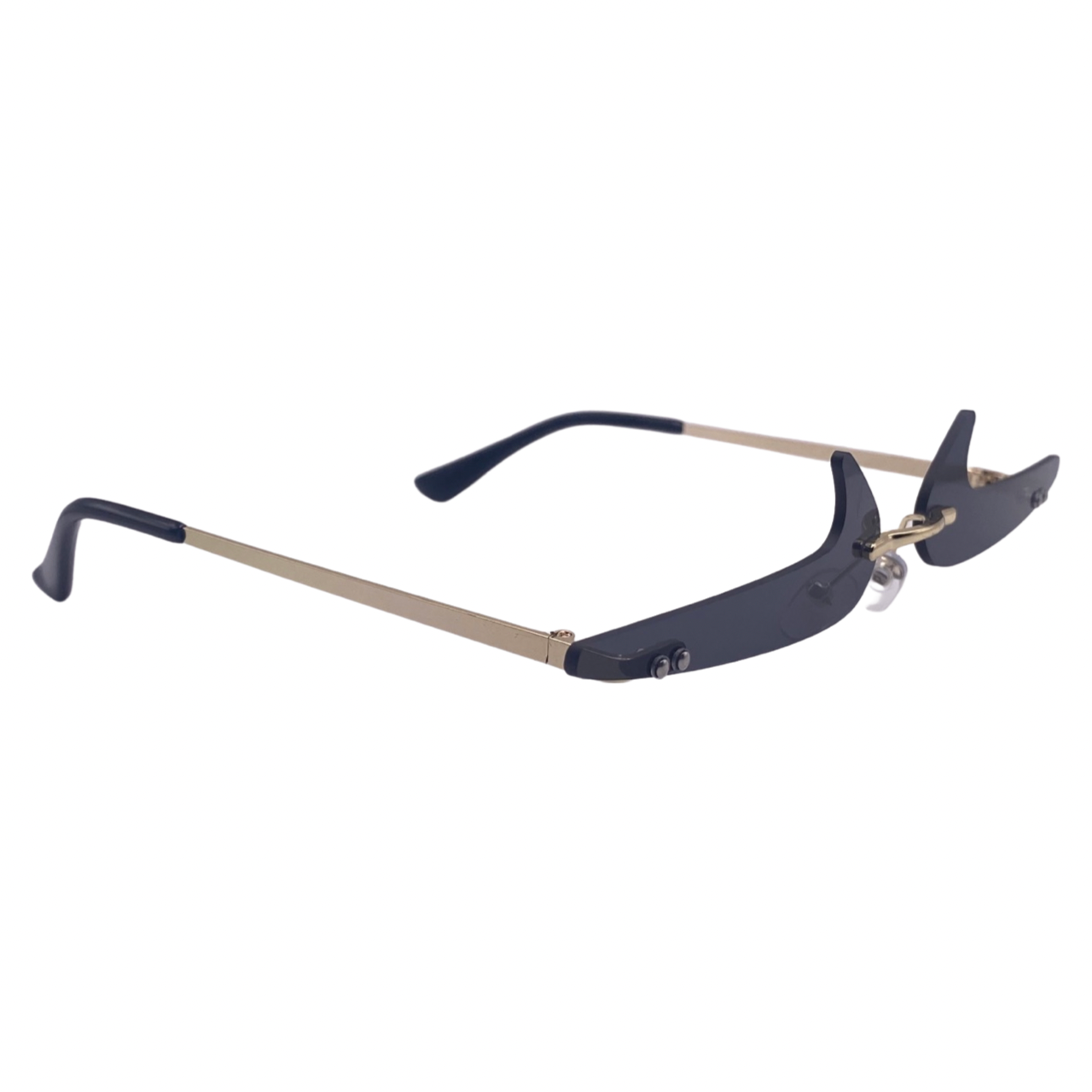 (C) 6170 | Backward Checkmark Novelty Rimless Sunglasses